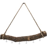 Holzast massiv zum Hängen mit 6 Haken zum Dekorieren - 56 cm - Massivholz Stange Wanddeko Hänger mit Naturkordel Holzast massiv zum Hängen mit 6 Haken zum Dekorieren - 56 cm - Massivholz Stange Wanddeko Hänger mit Naturkordel von SPETEBO