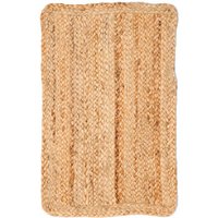 Jute Teppich handgewebt natur - rechteckig / 60 x 40 cm - Bodenmatte Läufer Fußmatte ethno boho Style von SPETEBO