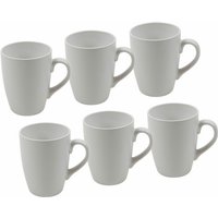 Kaffeetasse 340 ml aus Porzellan in weiß matt - 6er Set - Kaffee Tee Becher Tasse Becher spülmaschinenfest von SPETEBO