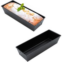 Kasten Kuchenform rechteckig 31 cm dunkelgrau PFOA-frei - 2er Set - Königskuchen Backform mit Antihaft-Beschichtung von SPETEBO