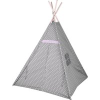 Kinder Spielzelt 160 cm - Farbe: grau/rosa - Kinderzimmer Tipi Kinderzelt Wigwam Indianerzelt Zelt von SPETEBO