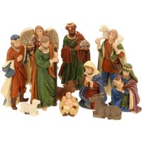 Spetebo - Krippe Figuren Set - 11-teilig / klein - Weihnachten Advent Tisch Deko Zubehör von SPETEBO