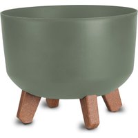 Spetebo - Kunststoff Blumentopf auf Füßen oliv - ø 23 cm - Pflanztopf rund mit Wasserspeicher Boden - Garten Deko Übertopf Pflanzgefäß Blumenkasten Spetebo - Kunststoff Blumentopf auf Füßen oliv - ø 23 cm - Pflanztopf rund mit Wasserspeicher Boden - Garten Deko Übertopf Pflanzgefäß Blumenkasten von SPETEBO