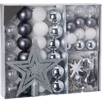 Spetebo - Kunststoff Christbaumschmuck 45 Teile Set - silber - Shatterproof Weihnachtskugeln bruchsicher - Tannenbaum Weihnachtsbaum Christbaum Spetebo - Kunststoff Christbaumschmuck 45 Teile Set - silber - Shatterproof Weihnachtskugeln bruchsicher - Tannenbaum Weihnachtsbaum Christbaum von SPETEBO