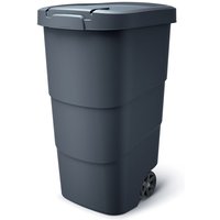 Spetebo - Kunststoff Mülleimer eckig mit Rädern und Griff - 110 Liter - Garten Mülltonne schwarz mit Deckel - Abfalleimer Universaltonne Abfalltonne von SPETEBO