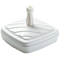 Spetebo - Kunststoff Schirmständer eckig - weiß / 14 l - Sonnenschirm Halter befüllbar - Schirm Halterung Ständer Fuß von SPETEBO