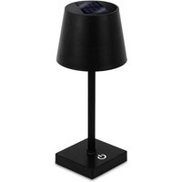 Led Solar Akku Touch Leuchte warm weiß - 26 x 11 cm - Garten Kunststoff Tischlampe in schwarz - Garten Deko Beleuchtung für Terrasse Balkon Lampe von SPETEBO