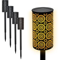 LED Solar Gartenfackel mit Blumen Muster 49 x 7 cm - 4er Set - Wegeleuchte mit realistischem Flammeneffekt LED Solar Gartenfackel mit Blumen Muster 49 x 7 cm - 4er Set - Wegeleuchte mit realistischem Flammeneffekt von SPETEBO