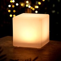 LED Solar Kunststoff Würfelleuchte warm weiß - 30 cm - Garten Deko Beleuchtung mit Milchglas Optik - Solarlampe Gartenleuchte Solarleuchte für von SPETEBO