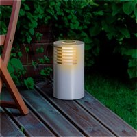 Led Solar Metall Wegeleuchte grau - 35 x ø 20 cm - Garten Deko Beleuchtung warm weiß - Solarlampe Gartenleuchte Pfadlicht Solarleuchte Lampe für von SPETEBO