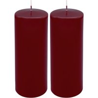 Laternen Kerze 21 x 7 cm bordeaux unparfümiert - 2er Set - XL Stumpenkerze mit 80 Stunden Brenndauer Laternen Kerze 21 x 7 cm bordeaux unparfümiert - 2er Set - XL Stumpenkerze mit 80 Stunden Brenndauer von SPETEBO