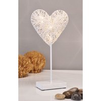 Spetebo - led Deko Herz warmweiß - 10 led - Metall Tischlampe mit Papierschirm - Deko Leuchte Herz Hochzeit Verlobung von SPETEBO