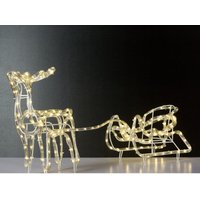 Led Rentier mit Schlitten - 192 led in warmweiß / 8m Lichtschlauch - für Innen und Außen von SPETEBO
