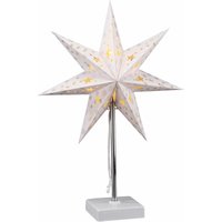 Spetebo - led Tischlampe Papierstern weiß - 35 cm - Weihnachtsstern Fenster Tisch Deko Batterie betrieben mit Timer Funktion von SPETEBO