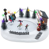Led Weihnachtsszene Eisbahn mit fahrenden Figuren - 29 x 21 cm - Deko Winterstadt bunt beleuchtet mit Musik - Weihnachts Winter Dorf Szene Tisch Led Weihnachtsszene Eisbahn mit fahrenden Figuren - 29 x 21 cm - Deko Winterstadt bunt beleuchtet mit Musik - Weihnachts Winter Dorf Szene Tisch von SPETEBO