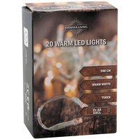 Lichterkette 20 led warmweiß mit Timer - 200 cm - Batterie betrieben - Kabelfarbe transparent von SPETEBO