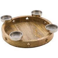 Mango Advents Kerzenhalter - 48 cm - Massiv Holz Kerzenständer mit Aluminium Haltern - Weihnachten Winter Dekoration Adventskranz Adventsleuchter Mango Advents Kerzenhalter - 48 cm - Massiv Holz Kerzenständer mit Aluminium Haltern - Weihnachten Winter Dekoration Adventskranz Adventsleuchter von SPETEBO