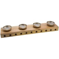 Mango Advents Kerzenhalter - 71 cm - Massiv Holz Kerzenständer mit Aluminium Haltern Weihnachten Winter Dekoration Mango Advents Kerzenhalter - 71 cm - Massiv Holz Kerzenständer mit Aluminium Haltern Weihnachten Winter Dekoration von SPETEBO