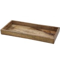 Mango Dekoschale eckig - klein / 34 x 12 cm - Holz Kerzentablett mit Rand - Holzschale Tischdeko Kerzenschale Holztablett Kerzenteller Deko Tablett von SPETEBO