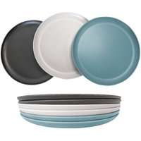 Spetebo - Melamin Speiseteller 6er Set 3 Farben sortiert - ø 21 cm / klein - Robuster Kunststoffteller bruchsicher - Mehrweg Teller für Camping von SPETEBO