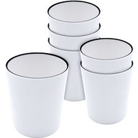 Spetebo - Melamin Trinkbecher 6er Set weiß mit schwarzem Rand - 400 ml - Becher aus Kunststoff für Camping und Picknick - Camping Geschirr für 4 Spetebo - Melamin Trinkbecher 6er Set weiß mit schwarzem Rand - 400 ml - Becher aus Kunststoff für Camping und Picknick - Camping Geschirr für 4 von SPETEBO