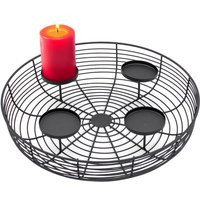 Metall Gitter Adventskranz schwarz für 4 Kerzen - 36 cm - Adventskerzen Halter mit integrierter Dekoschale Metall Gitter Adventskranz schwarz für 4 Kerzen - 36 cm - Adventskerzen Halter mit integrierter Dekoschale von SPETEBO
