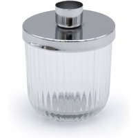 Metall Kerzenhalter mit Deko Glas - 9 x 7 cm - Kerzenständer in Silber für Stabkerzen - Tafel Kerzen Halter Ständer silber von SPETEBO