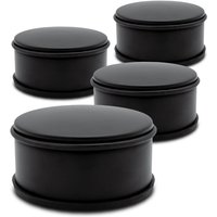 Spetebo - Metall Türstopper in schwarz 11 cm - 4er Set - Türpuffer aus Metall mit rutschfester Unterseite - Tür Stopper Puffer Feststeller Halter von SPETEBO