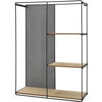Spetebo - Metall Wandregal schwarz mit 3 Etagen - 50 x 40 cm - Deko Hängeregal mit Holz Ablagen - Küchenregal Metallregal Schweberegal Bad Regal zum von SPETEBO