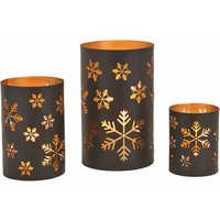 Metall Windlicht Schneeflocke 3er Set - 20 / 15 / 13 cm - Winter Deko Tisch Laterne Kerzen Halter Metall Windlicht Schneeflocke 3er Set - 20 / 15 / 13 cm - Winter Deko Tisch Laterne Kerzen Halter von SPETEBO