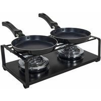 Mini Raclette Set ohne Strom - für 2 Personen - Camping Picknick Festival Pfannen Tisch Grill Betrieb mit Brennpaste von SPETEBO