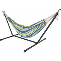 Outdoor Doppel Hängematte Celeste & Yellow - 285 x 120 cm - Stabhängematte mit Metall Gestell von SPETEBO