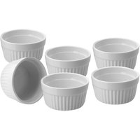 Spetebo - Porzellan Creme Brulee Schälchen klein - 200 ml / 6er Set - Ofen Soufflé Schalen weiß - Dessertschälchen Servierschale Förmchen klassisch von SPETEBO