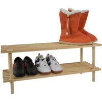 Schuhregal Holz 2 Etagen - Tannenholz - Schuhablage Schuhständer Badregal Regal von SPETEBO