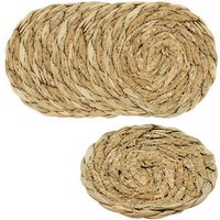 Spetebo - Seegras Glasuntersetzer natur rund - 8er Set - Rattan Untersetzer für Gläser und Tassen Spetebo - Seegras Glasuntersetzer natur rund - 8er Set - Rattan Untersetzer für Gläser und Tassen von SPETEBO