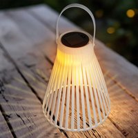 Spetebo - Solar led Laterne weiß in Trichterform - 23 cm - Garten Hängeleuchte warmweiß für Außen und Innen Spetebo - Solar led Laterne weiß in Trichterform - 23 cm - Garten Hängeleuchte warmweiß für Außen und Innen von SPETEBO