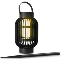 Spetebo - Solar Windlicht 2in1 zum Stellen oder Hängen - 22 x 13 cm - led Garten Leuchte mit Aufhängung und Erdspieß - Deko Gartenfackel Laterne mit von SPETEBO