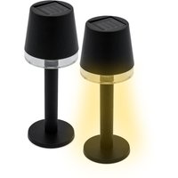 Spetebo - Solar led Tischleuchte schwarz 22 x 8,5 cm - 2er Set - Garten Solarlampe warm weiß von SPETEBO