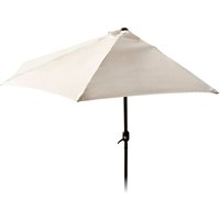 Sonnenschirm 250 cm mit Kurbel halbrund - creme - Halbschirm mit 5 Rippen wasserabweisend - Wandschirm Balkonschirm Terrassenschirm Sonnenschutz von SPETEBO