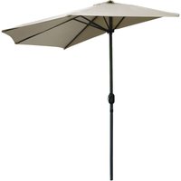 Sonnenschirm 270 cm mit Kurbel halbrund - taupe - Halbschirm mit 5 Rippen wasserabweisend von SPETEBO