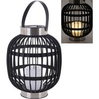 Spetebo - led Solar Laterne mit Kerze - 30 x 23 cm - Garten Hängeleuchte in Rattan-Optik von SPETEBO