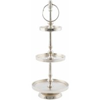 Spetebo - Aluminium Etagere silber - 45 cm - 3 Etagen Vintage Deko Servier Ständer Platte Bonboniere von SPETEBO