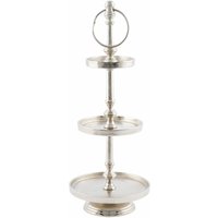 Aluminium Etagere silber - 45 cm - 3 Etagen Vintage Deko Servier Ständer Platte Bonboniere von SPETEBO