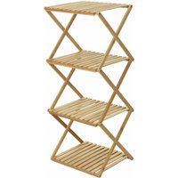 Klappbares Bambus Standregal mit 4 Ablagen - 94 cm h - Praktisches Falt-Regal aus 100% fsc Holz - Blumenregal Pflanzentreppe Bücherregal Deko Klapp von SPETEBO