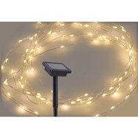 Spetebo - Solar Draht Lichterkette warm weiß - 200 led / 12 m - Garten Deko Beleuchtung Außen von SPETEBO