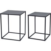 Spetebo - Metall Beistelltisch 2er Set schwarz - Couchtisch Sofatisch Wohnzimmer Tisch von SPETEBO