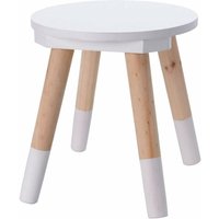 Spetebo - Kinder Hocker weiß-natur - 24 x 26 cm - Kids Collection Sitzhocker Kinderzimmer Stuhl von SPETEBO