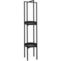 Metall Standregal rund mit 2 Ablagen in schwarz - ca. 100 x 26 cm - Badregal Blumen Regal Stehregal Badezimmer von SPETEBO