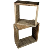 Spetebo - 2er Set Deko Holz Würfel - 23/28 cm - Tischdeko Wanddeko Regal von SPETEBO