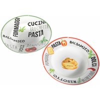 2er Set Pasta Teller - 26,5 cm - Pastateller Speiseteller Porzellan Geschirr Tellerset von SPETEBO